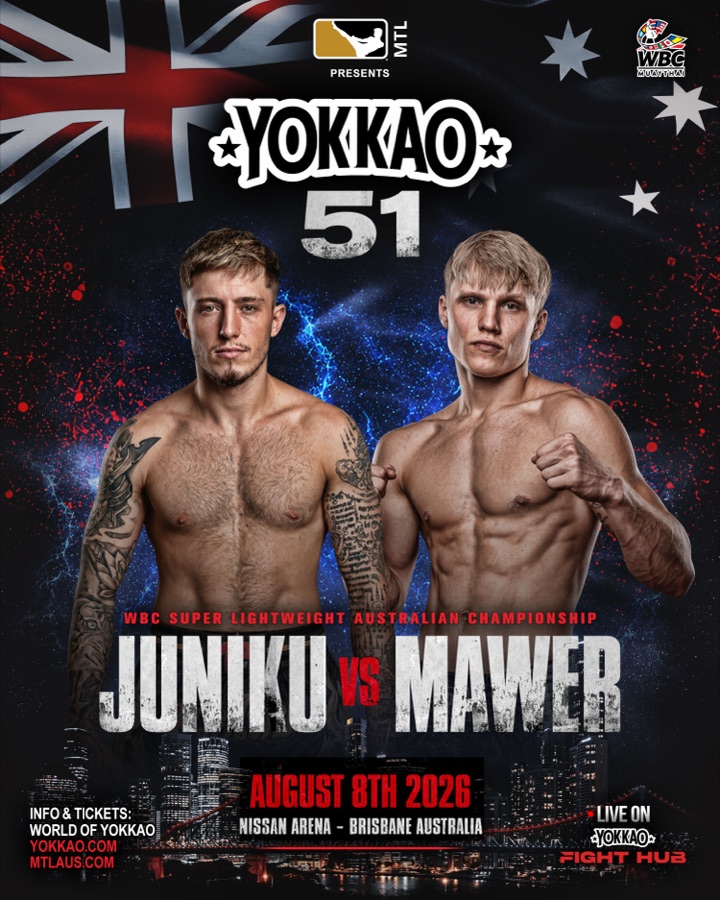 YOKKAO 51 Fight 8 — Sunny Mawer vs Andy Juniku, WBC Super Lightweight Australian Title