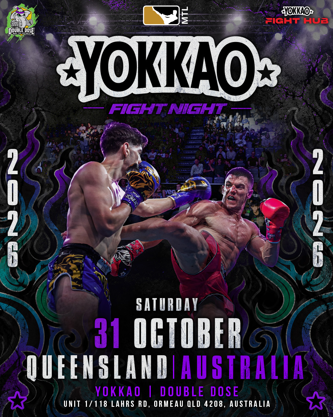 YOKKAO Fight Night, Saturday 31 October 2026, Double Dose | YOKKAO, Ormeau QLD